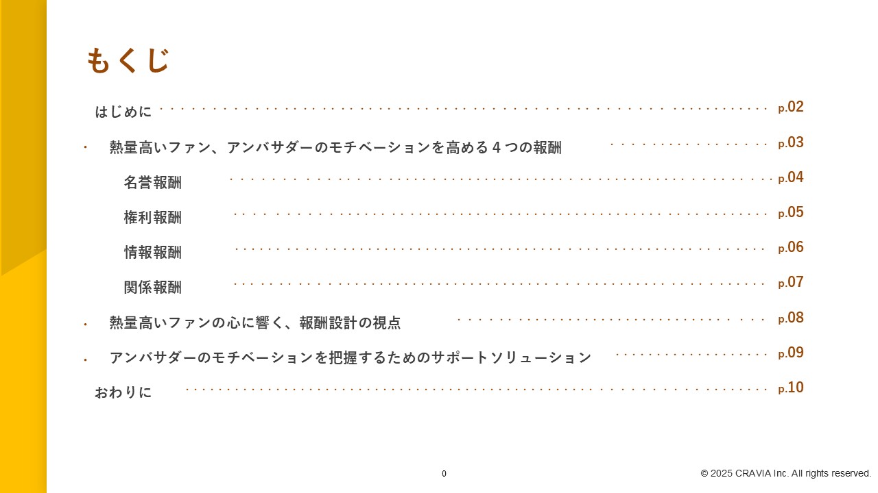 熱量高いファン、アンバサダーのモチベーションを高める4つの報酬~非金銭的アプローチのススメ 目次